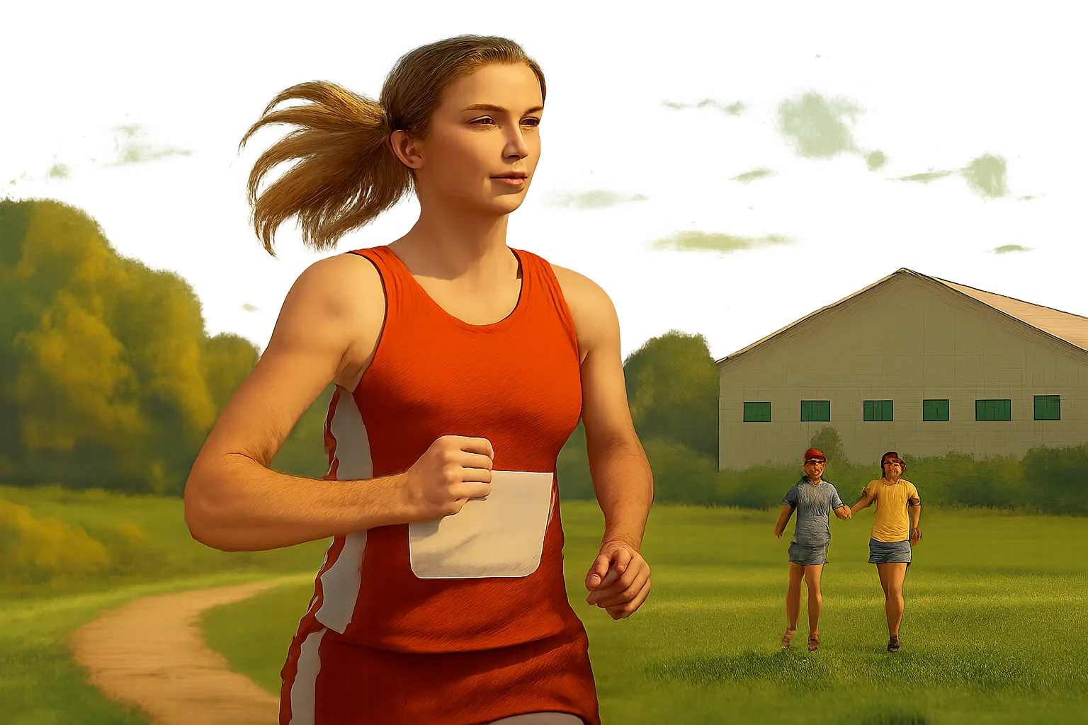 AI-generated editorial illustration for: Edinboro women finish 10th at Lewis Crossover; von Ahnen ninth